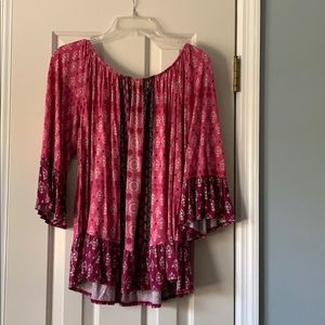Pink and maroon blouse